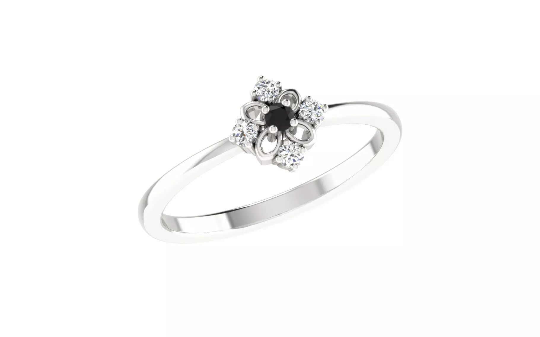 Light Weight White Gold Diamond Ring -EZ LR-25 3D print model