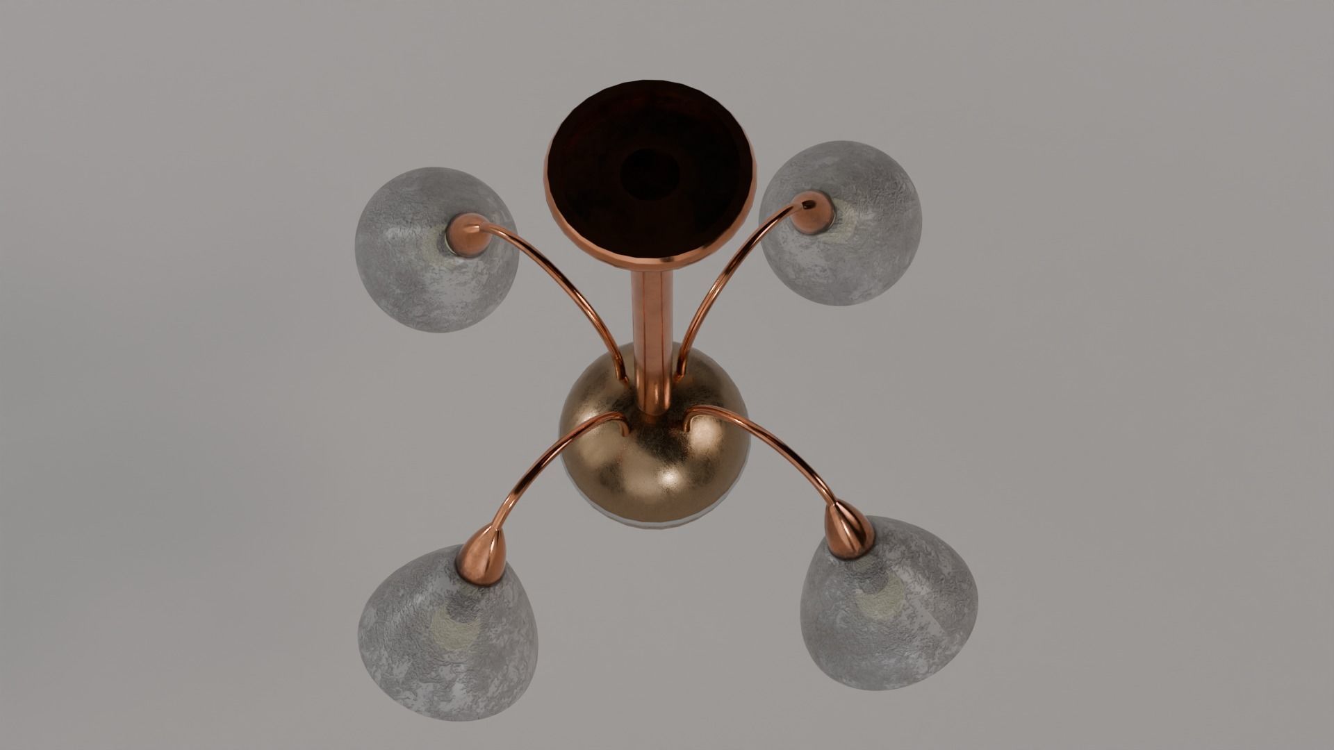 old Soviet ceiling lamp Low-poly 3D model_2