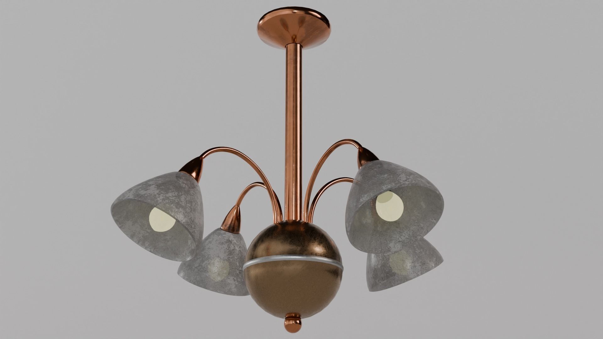 old Soviet ceiling lamp Low-poly 3D model_1