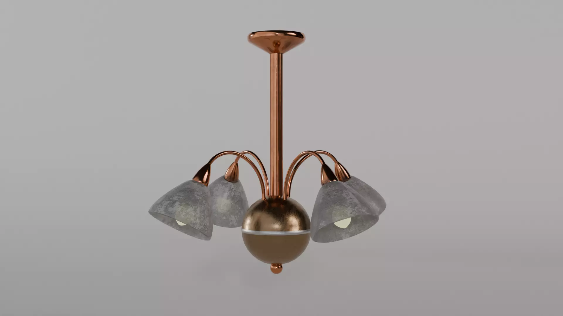 old Soviet ceiling lamp Low-poly 3D model_0