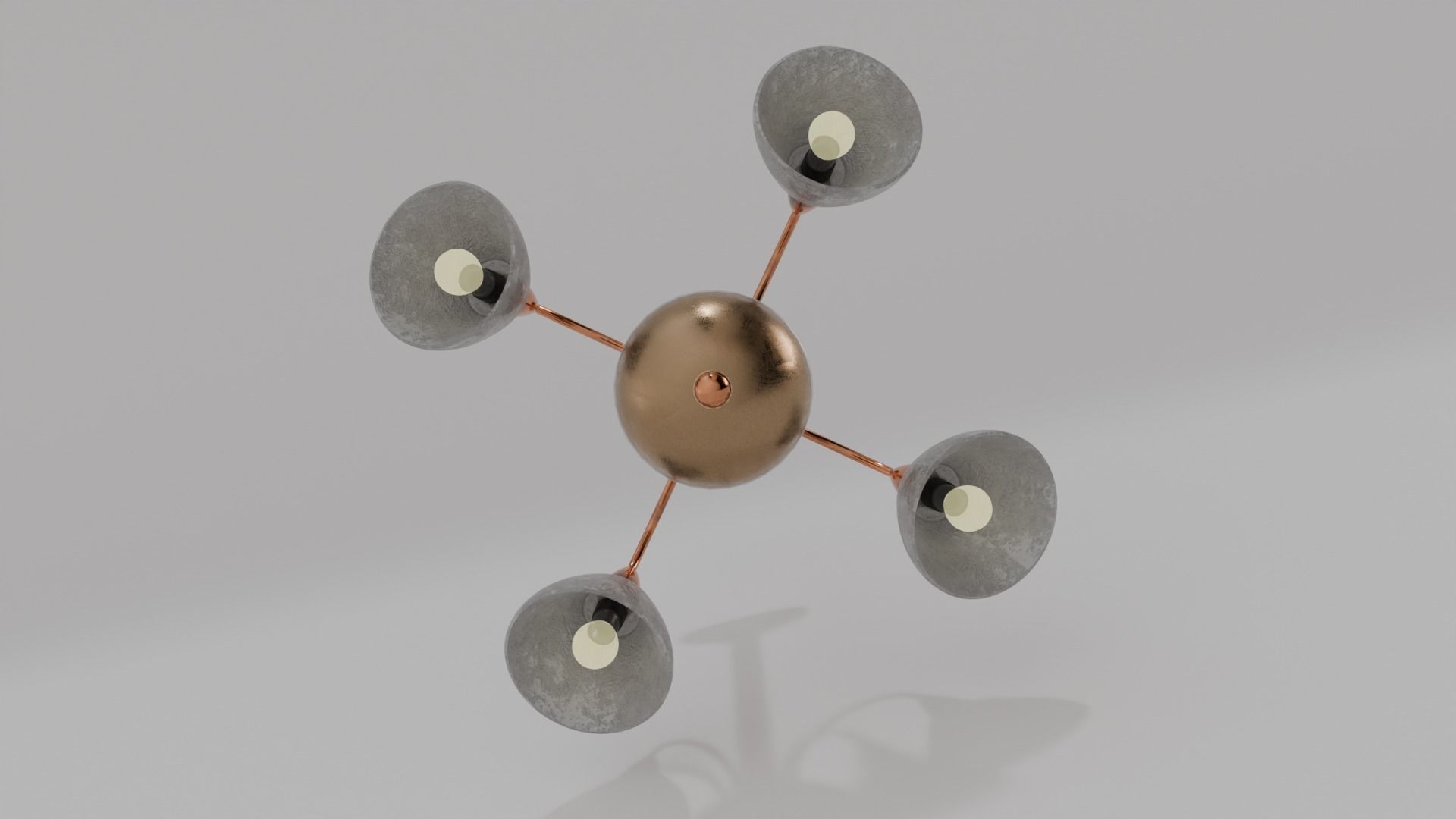 old Soviet ceiling lamp Low-poly 3D model_3