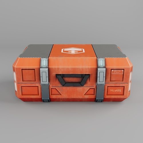 Stylized Sci-fi Chest Low-poly 3D model