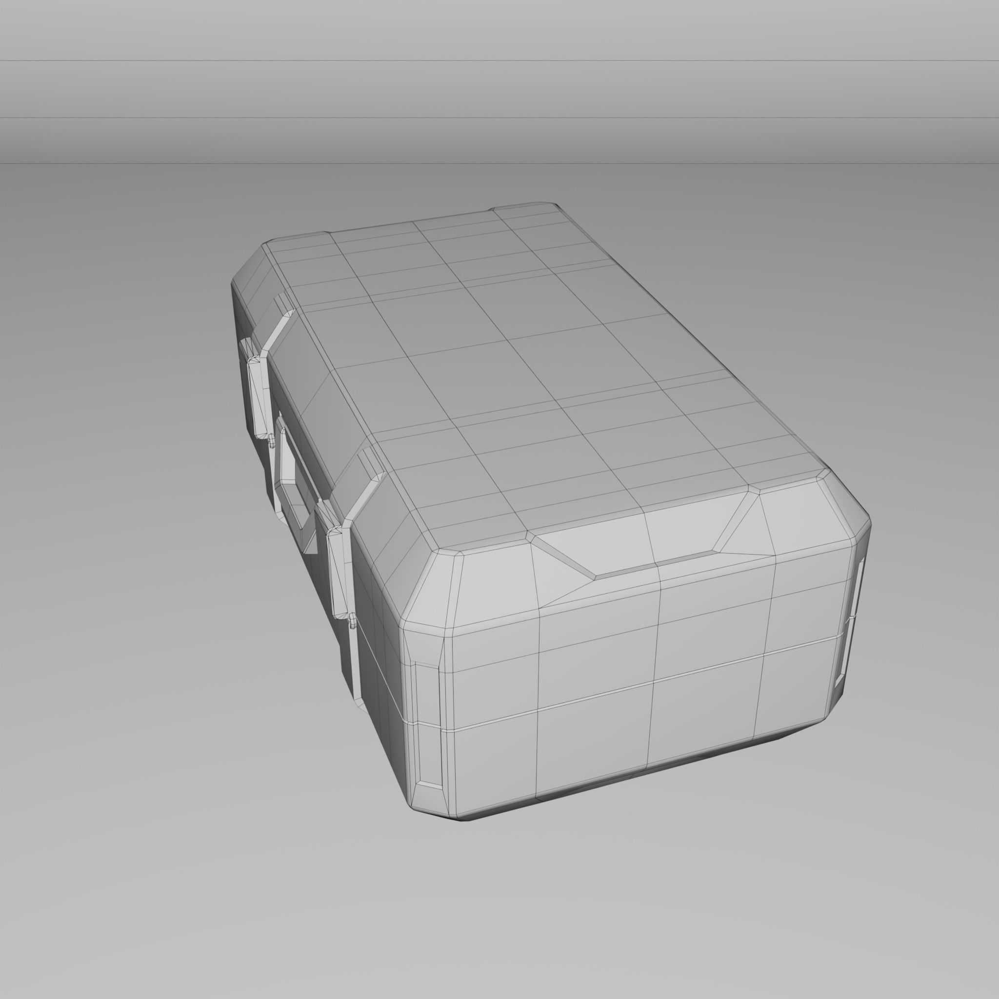 Stylized Sci-fi Chest Low-poly 3D model_8