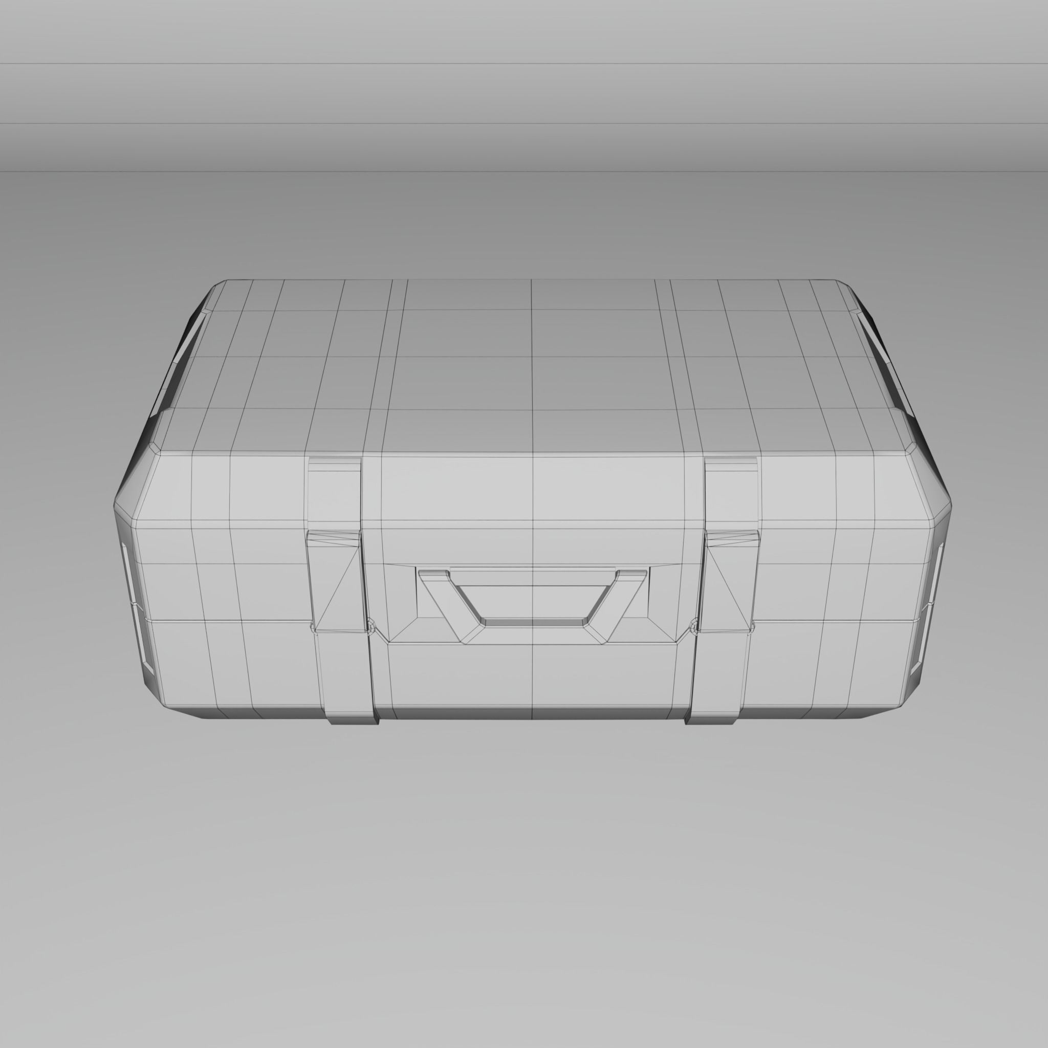 Stylized Sci-fi Chest Low-poly 3D model_7