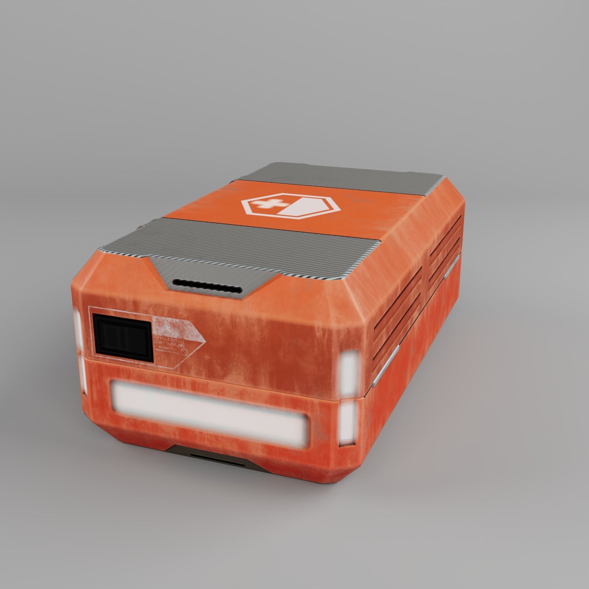 Stylized Sci-fi Chest Low-poly 3D model_3