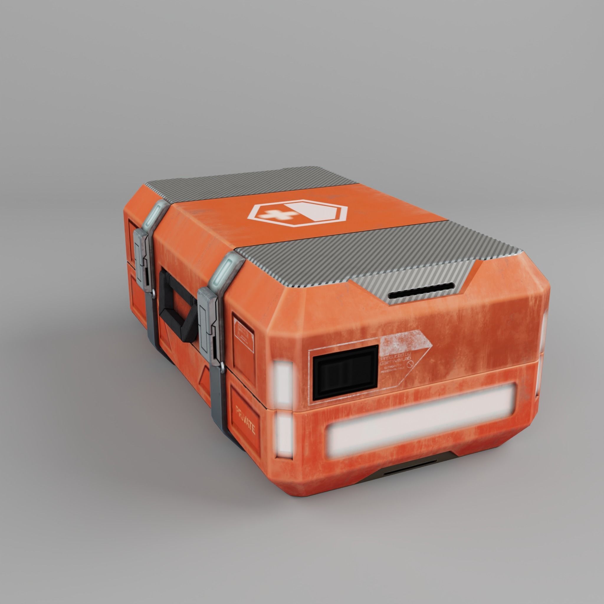 Stylized Sci-fi Chest Low-poly 3D model_2