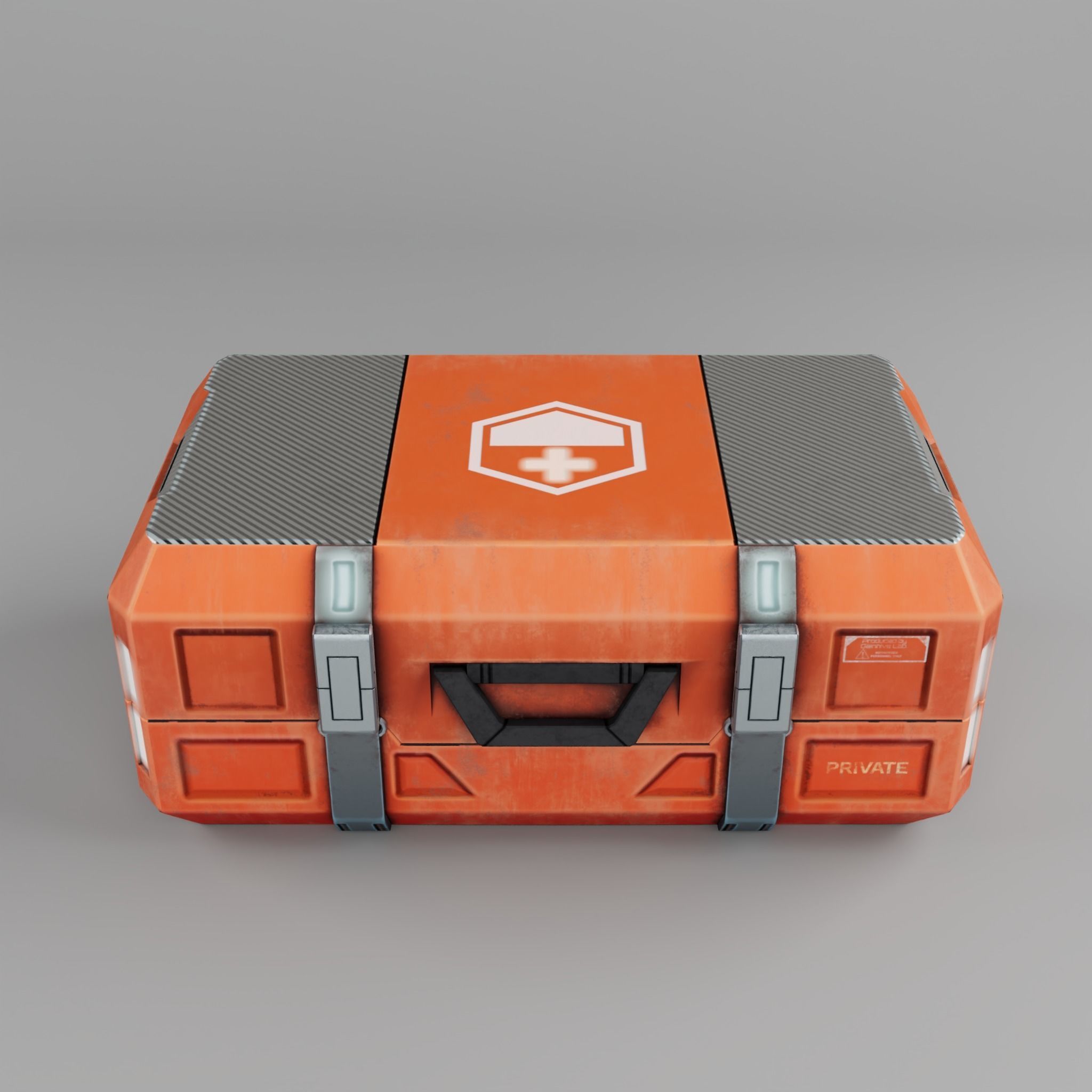 Stylized Sci-fi Chest Low-poly 3D model_4