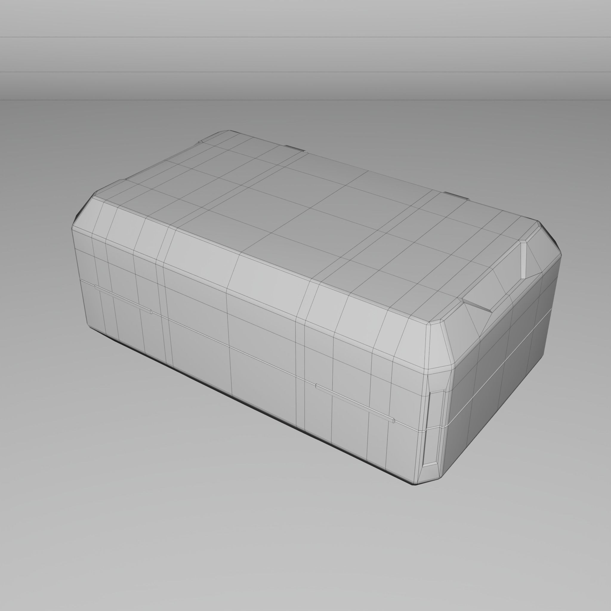 Stylized Sci-fi Chest Low-poly 3D model_9