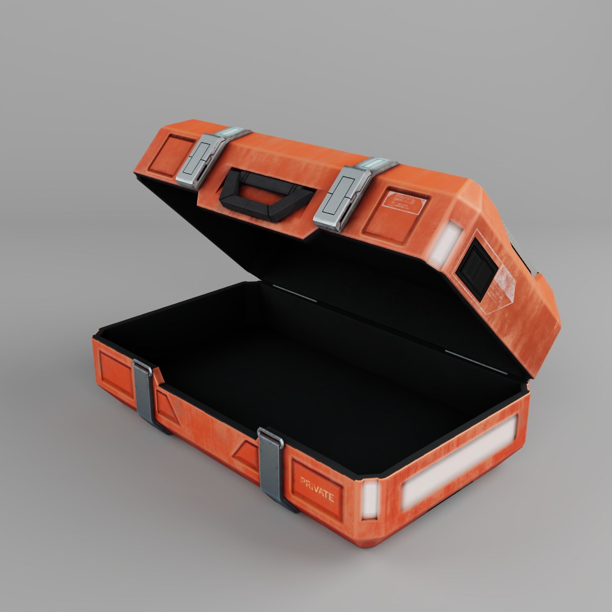 Stylized Sci-fi Chest Low-poly 3D model_10