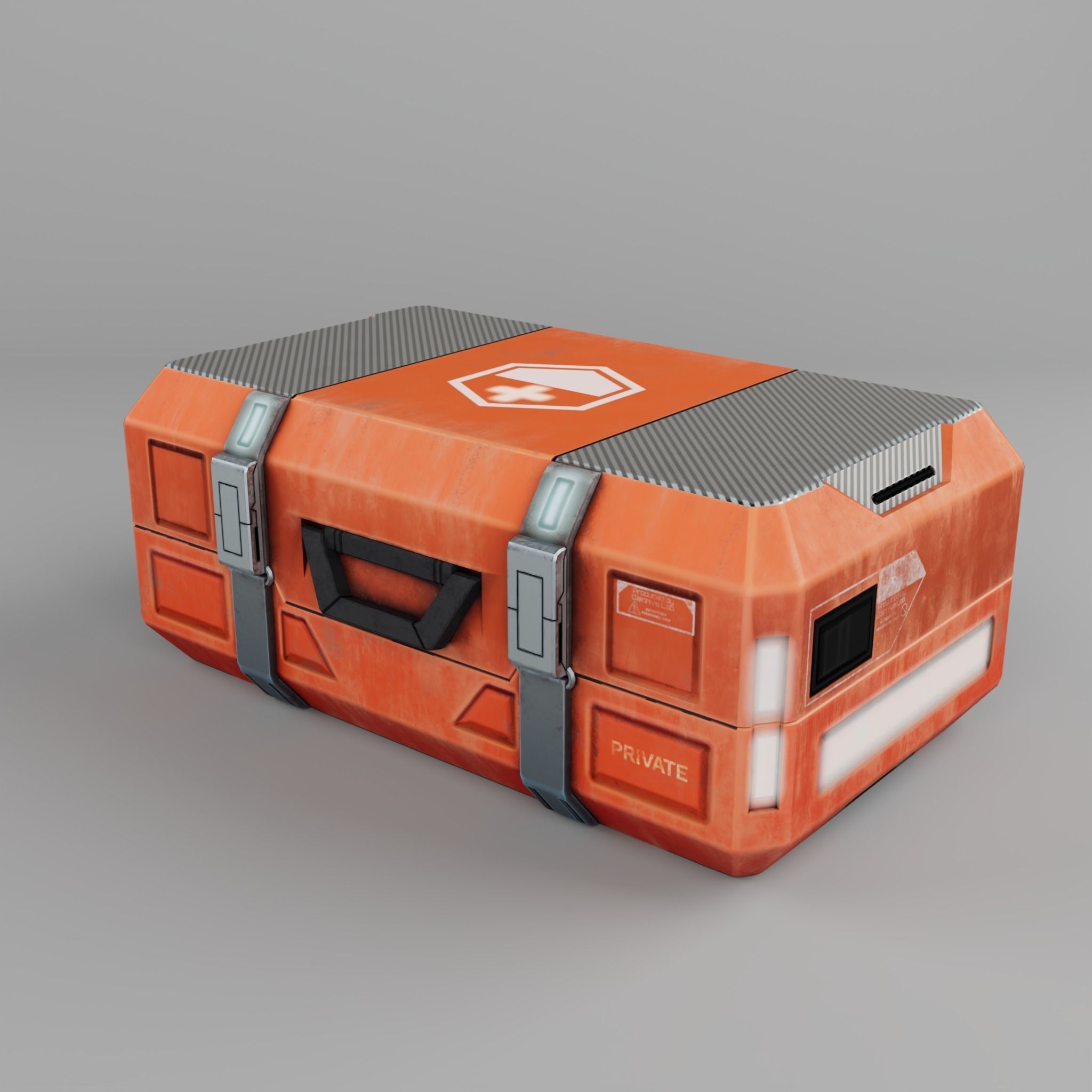 Stylized Sci-fi Chest Low-poly 3D model_1