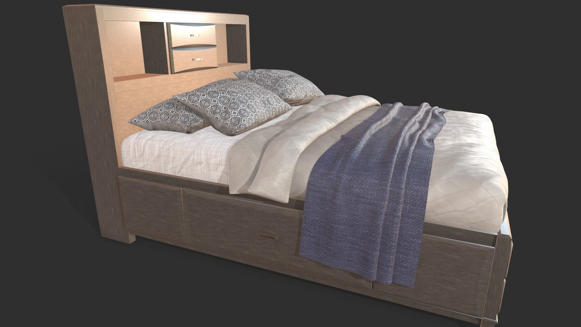 Ashley Caitbrook Queen Storage Bed 3D model_8