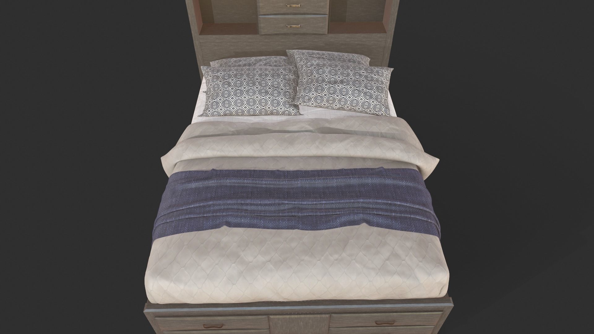 Ashley Caitbrook Queen Storage Bed 3D model_5
