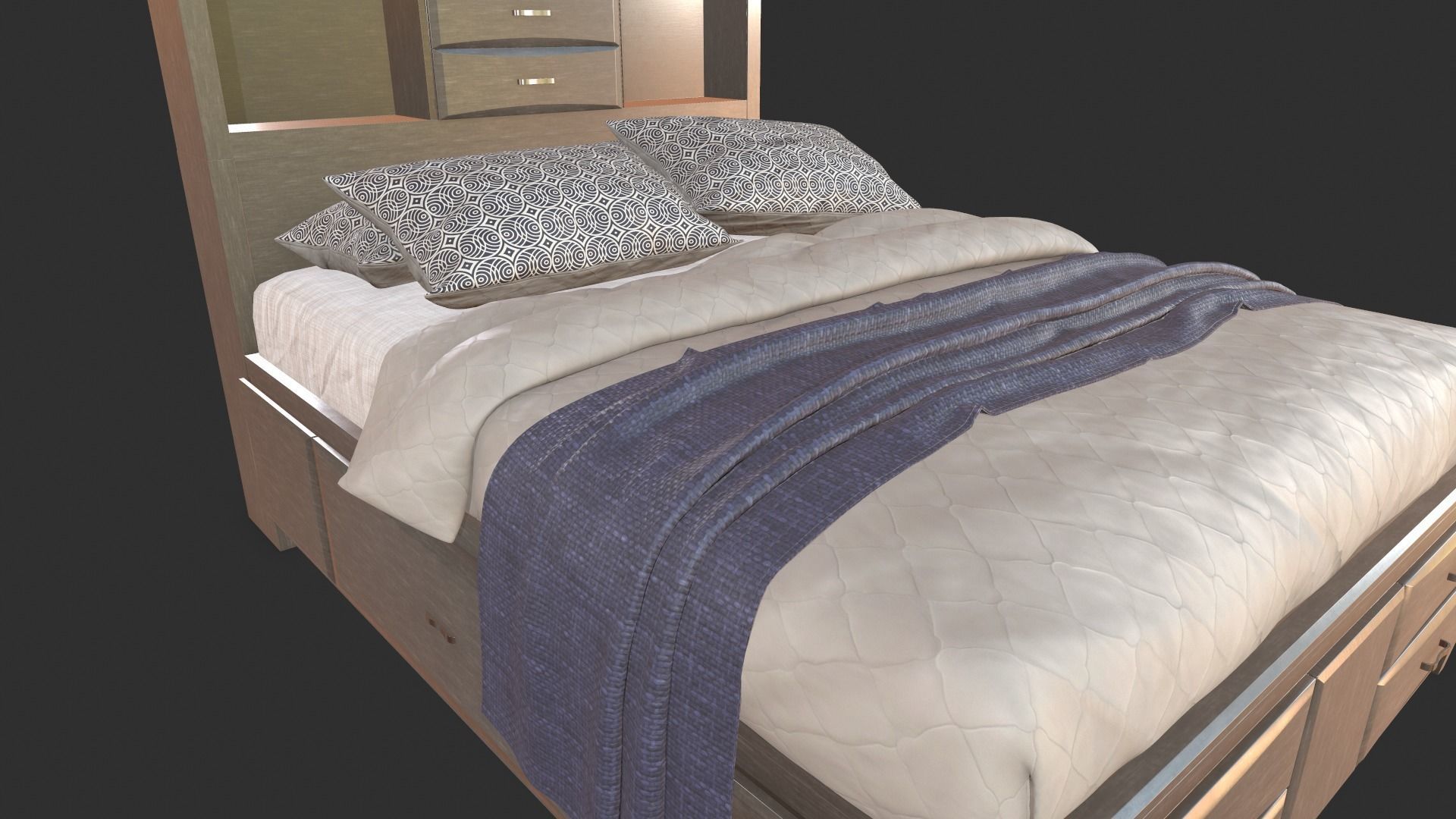 Ashley Caitbrook Queen Storage Bed 3D model_10