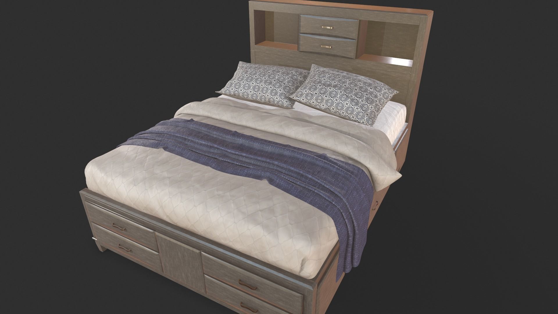 Ashley Caitbrook Queen Storage Bed 3D model_4