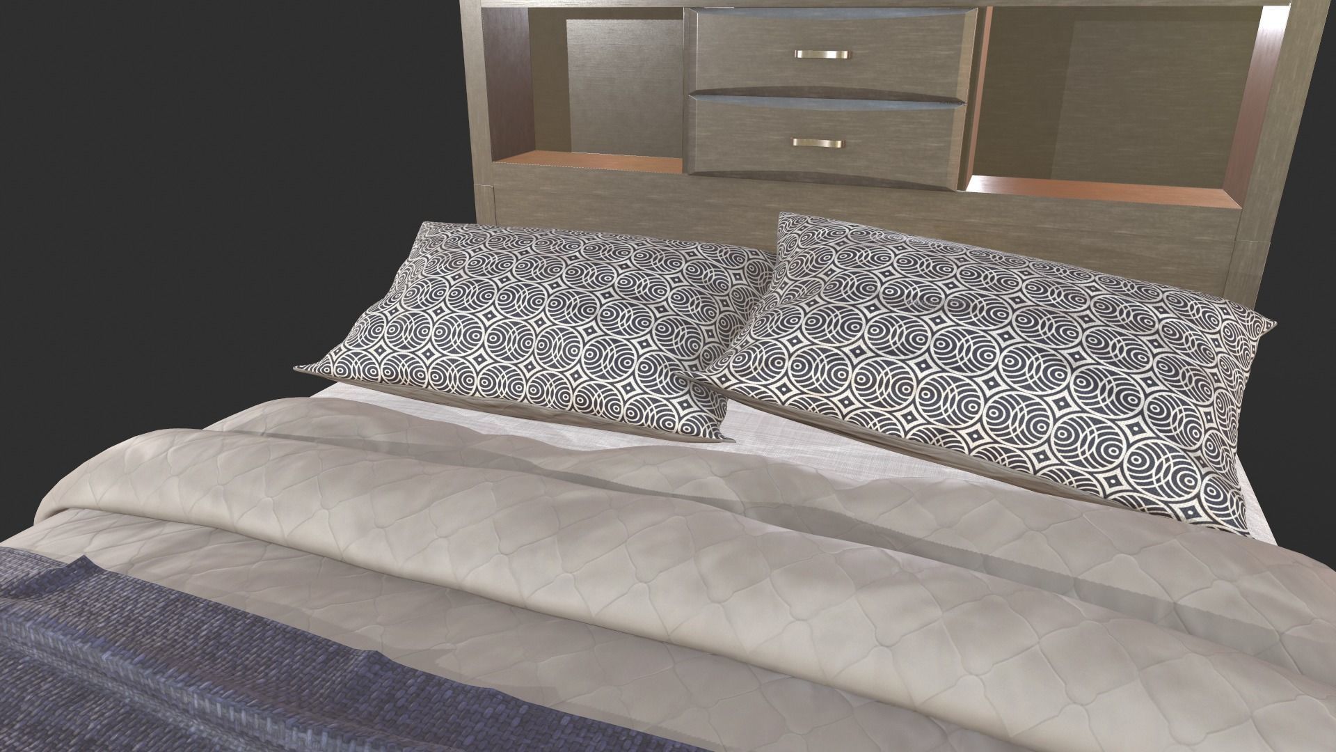Ashley Caitbrook Queen Storage Bed 3D model_13