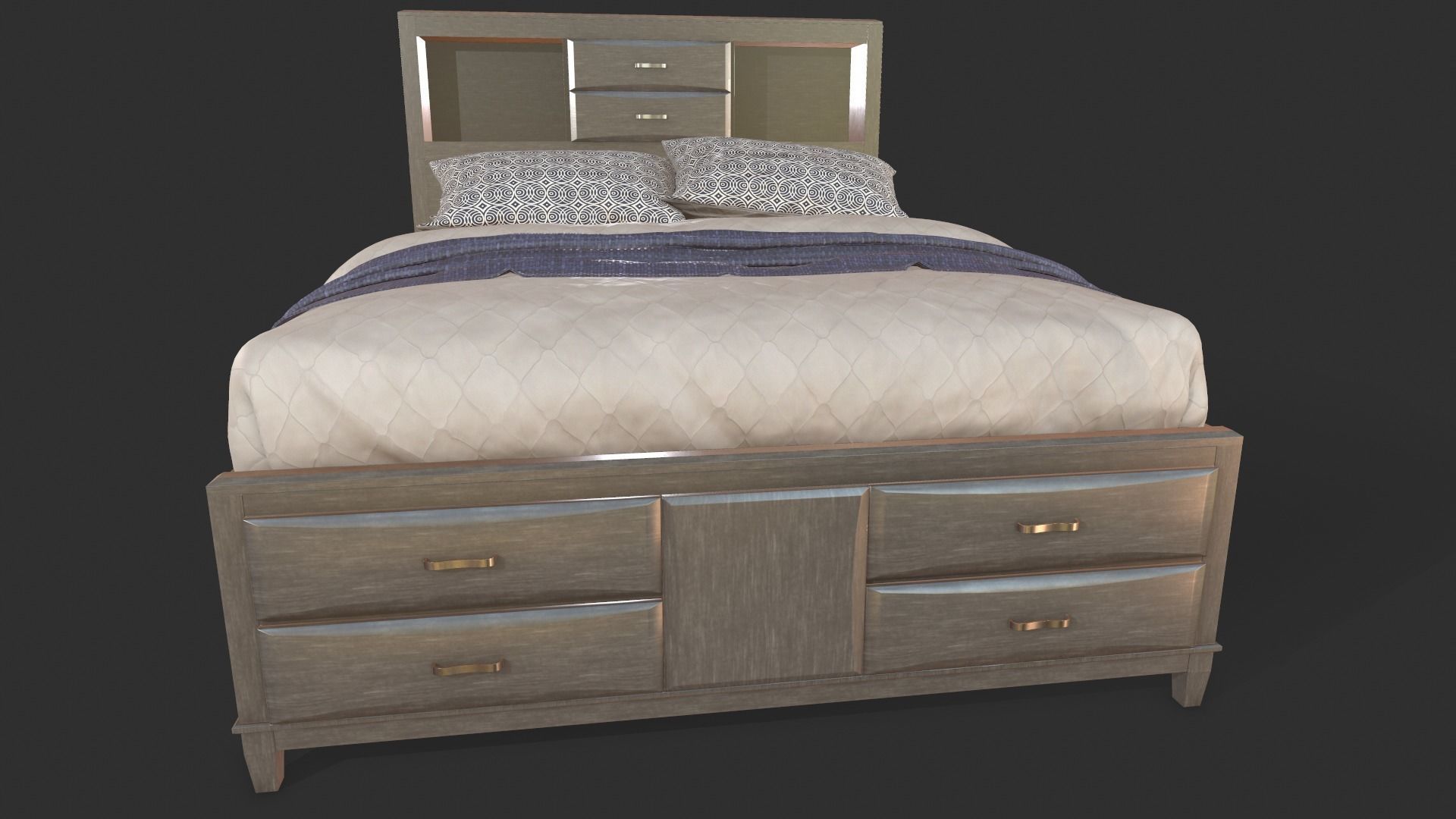 Ashley Caitbrook Queen Storage Bed 3D model_11