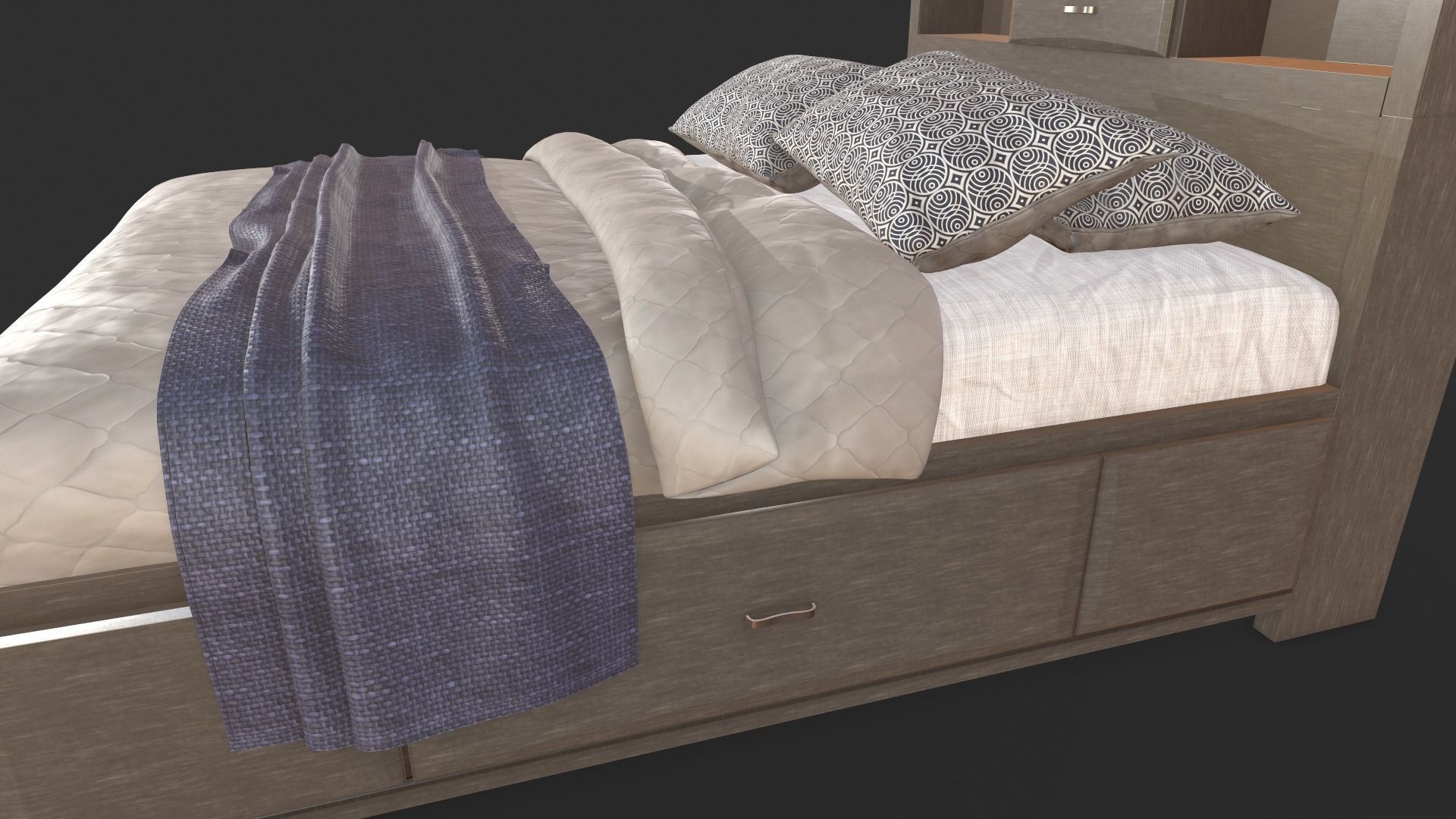 Ashley Caitbrook Queen Storage Bed 3D model_12