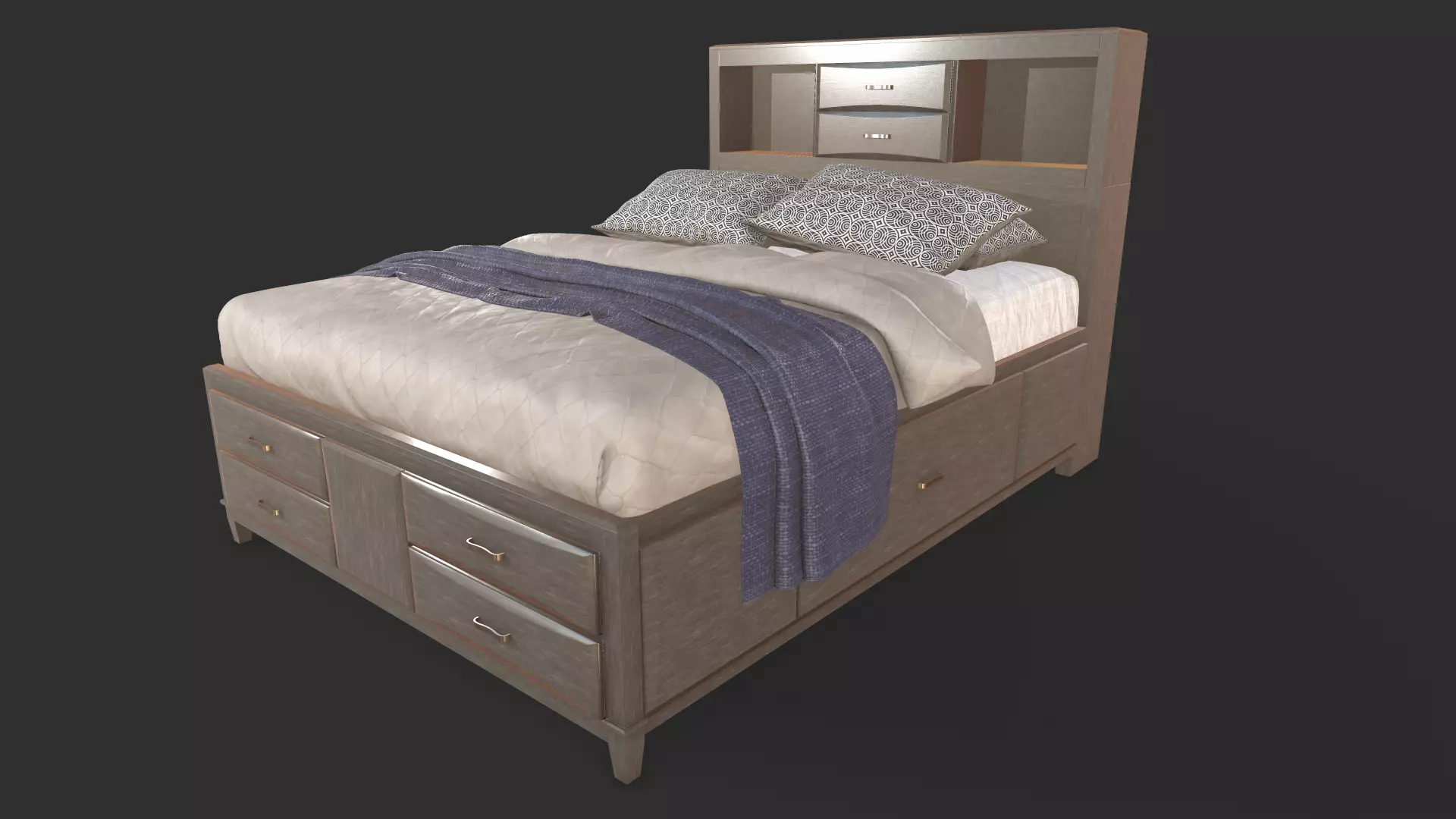 Ashley Caitbrook Queen Storage Bed 3D model_0