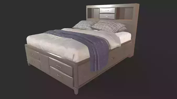Ashley Caitbrook Queen Storage Bed 3D model