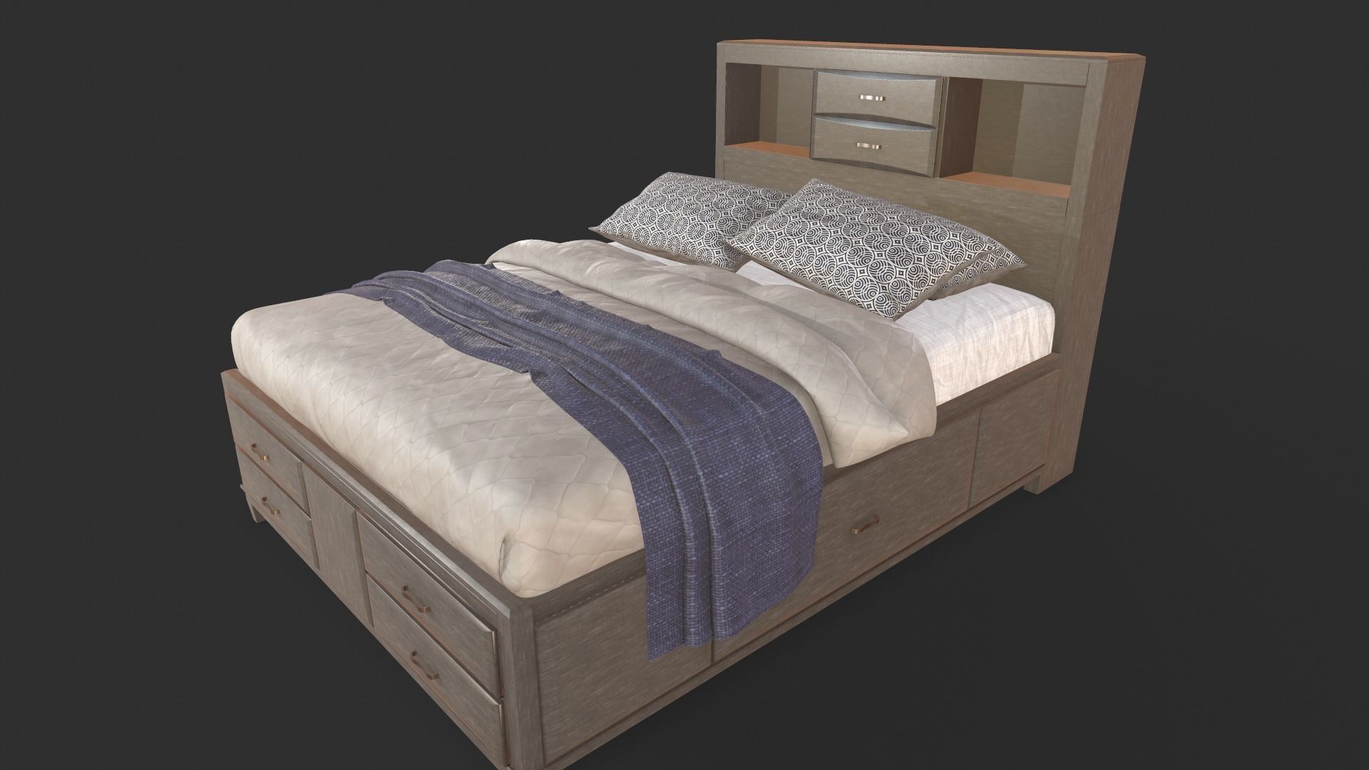 Ashley Caitbrook Queen Storage Bed 3D model_6