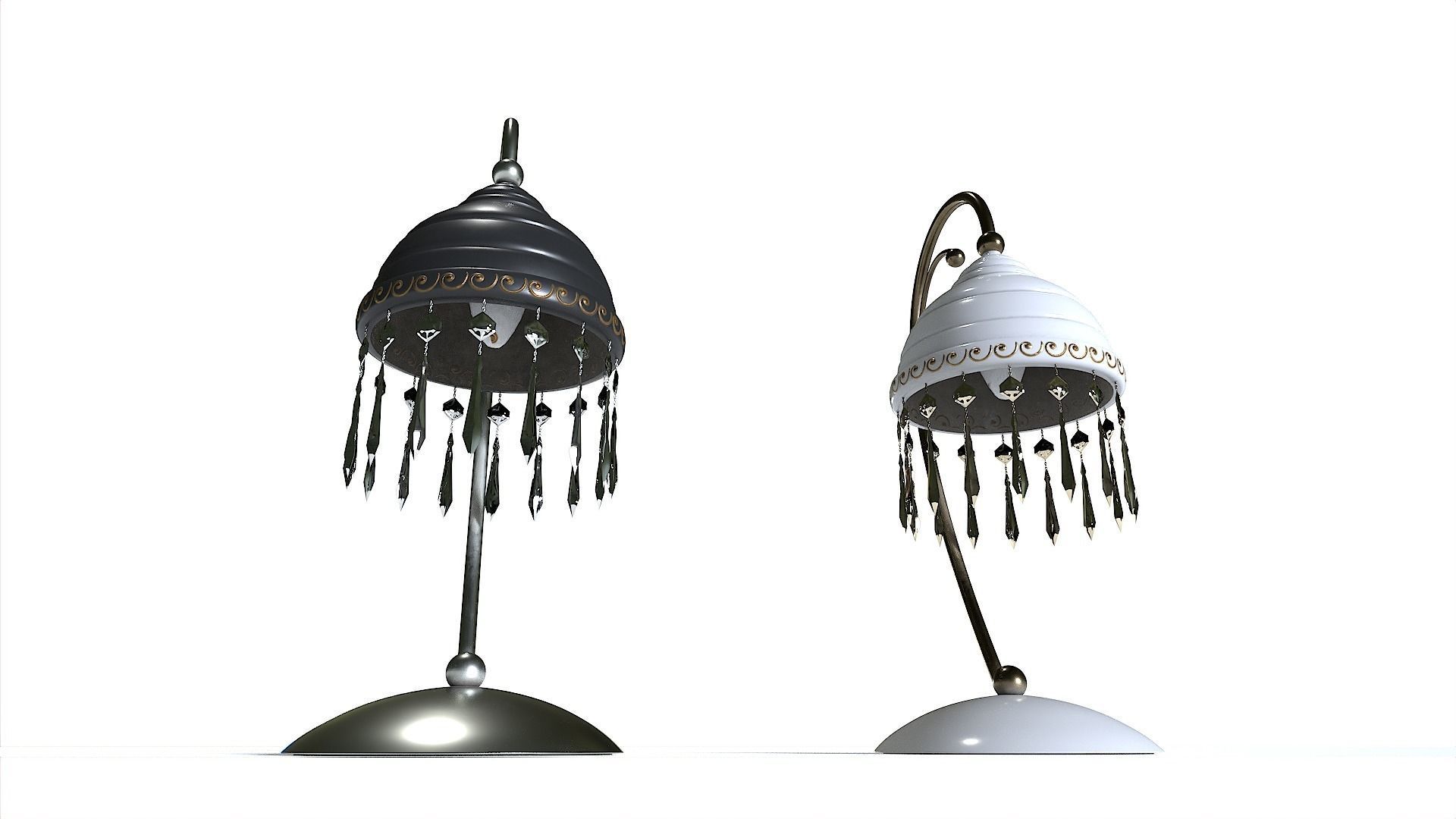 Table Lamp pack 4 Low-poly 3D model_4