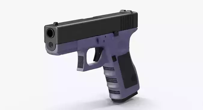 Glock 19 Purple Low-poly 3D model