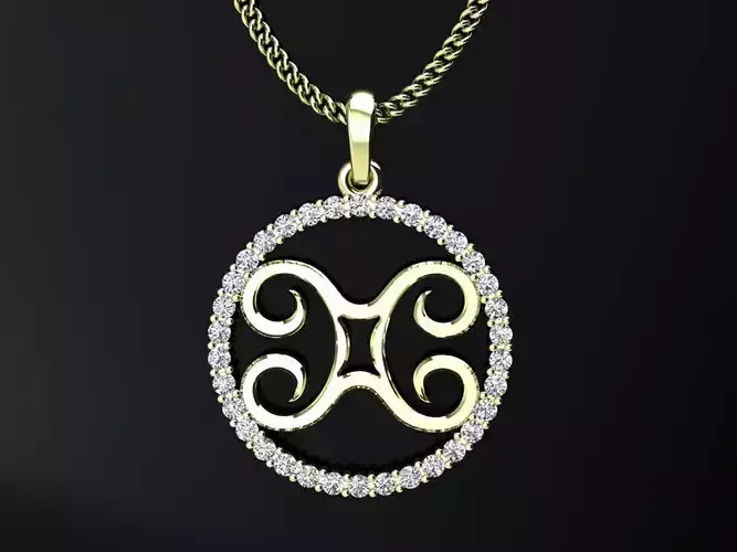 Pendant zodiac sign Gemini for 3d print 3D print model