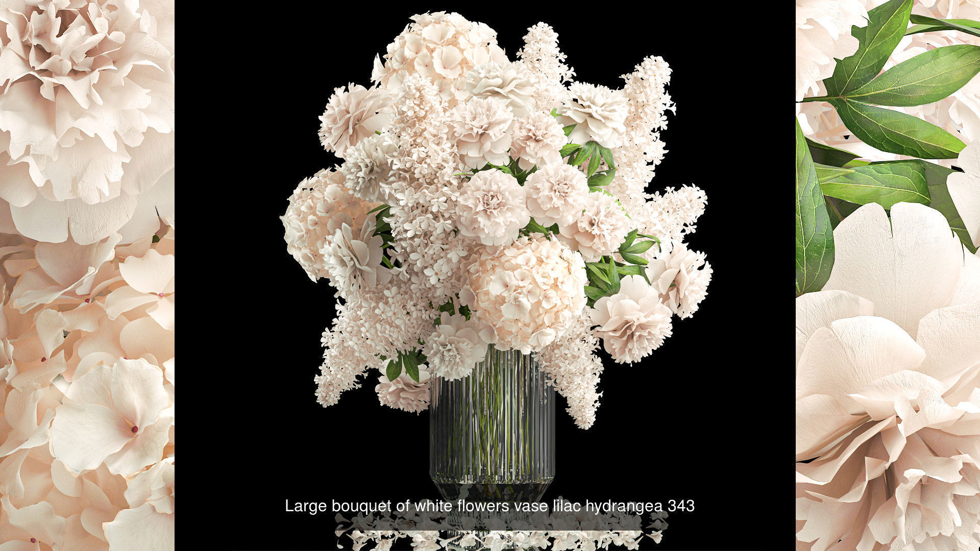 collection Large bouquet of white flowers vase lilac hydrangea _3