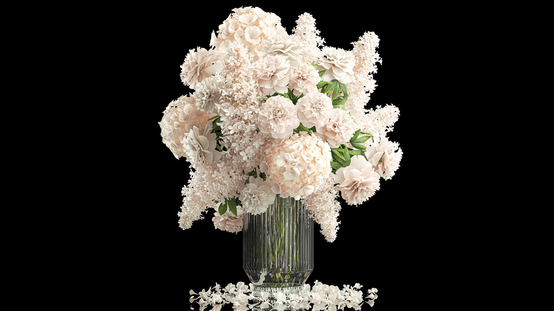 collection Large bouquet of white flowers vase lilac hydrangea _13