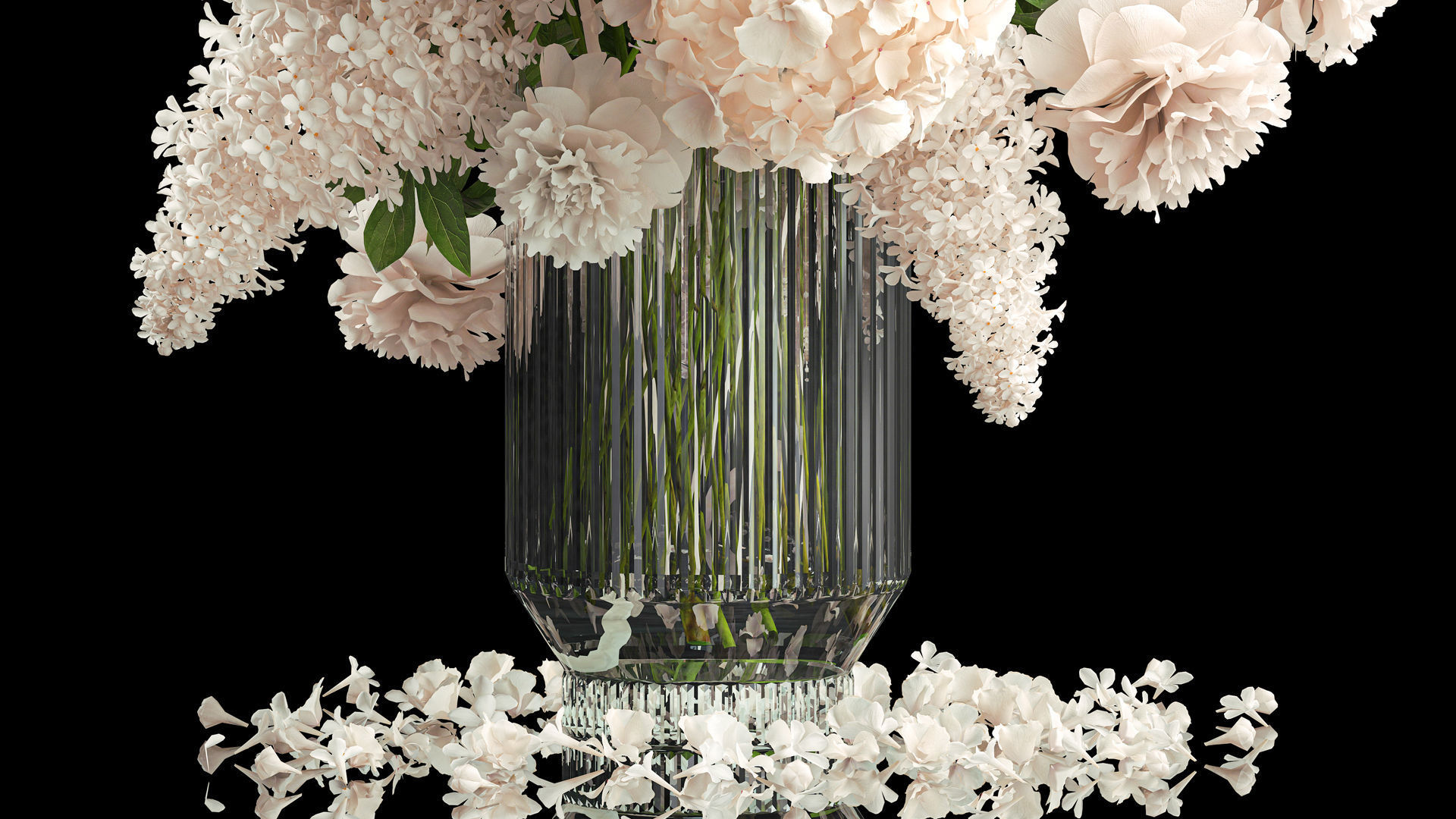 collection Large bouquet of white flowers vase lilac hydrangea _17