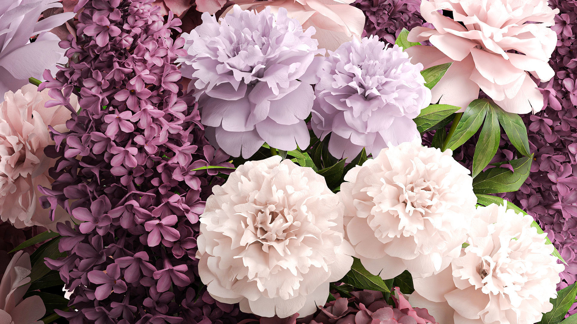 collection Large bouquet of white flowers vase lilac hydrangea _12