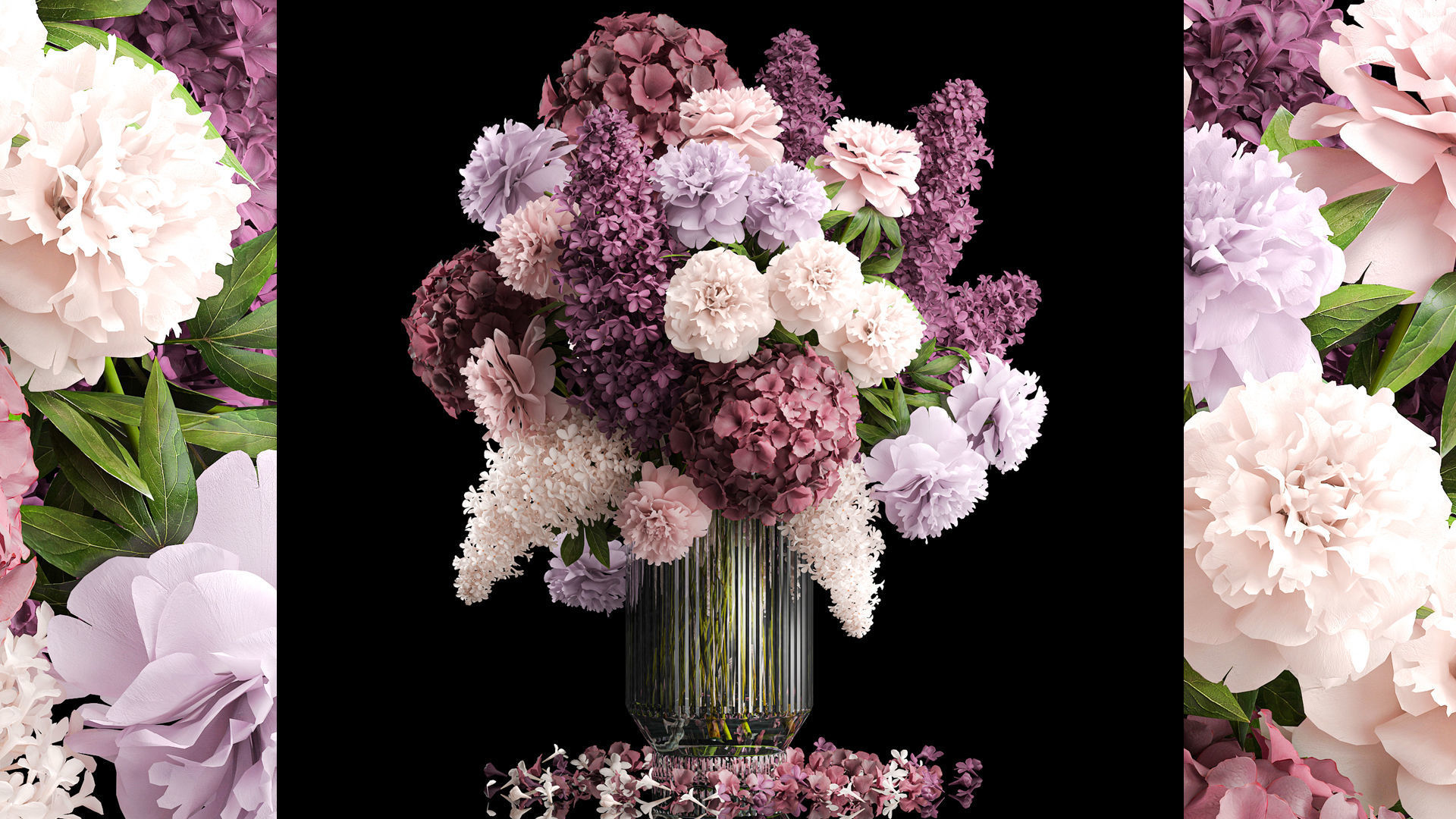 collection Large bouquet of white flowers vase lilac hydrangea _9
