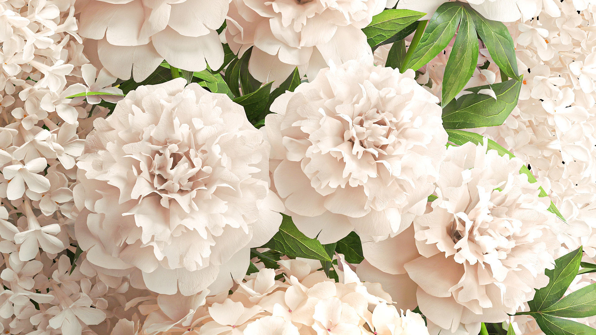 collection Large bouquet of white flowers vase lilac hydrangea _15