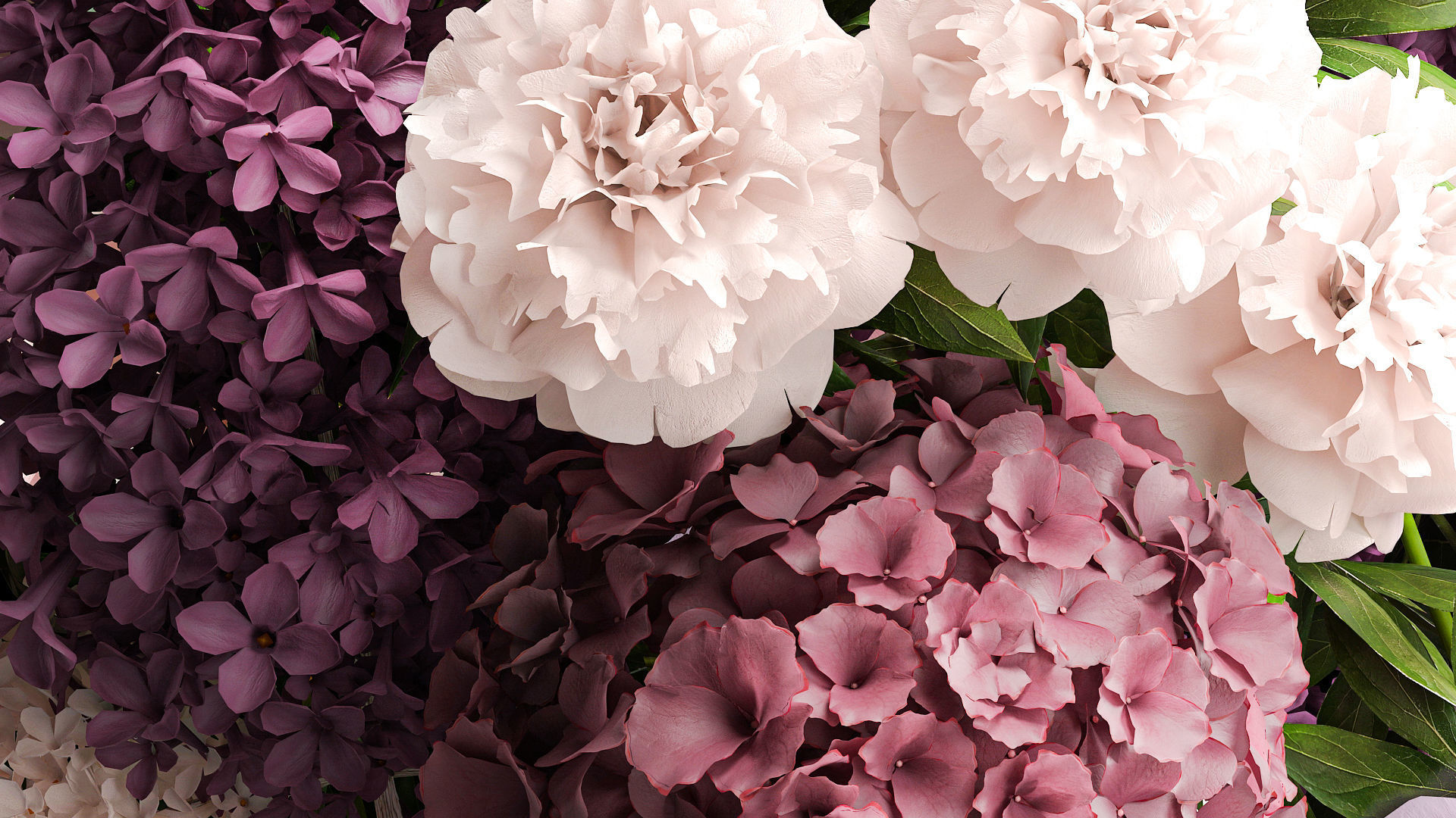 collection Large bouquet of white flowers vase lilac hydrangea _7