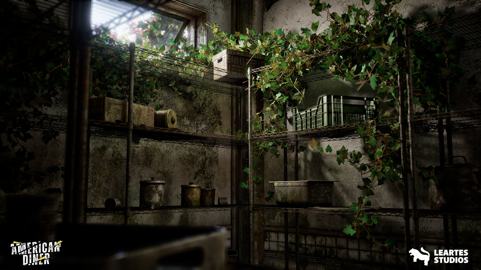 Post Apocalyptic American Diner Environment Low-poly 3D model_14