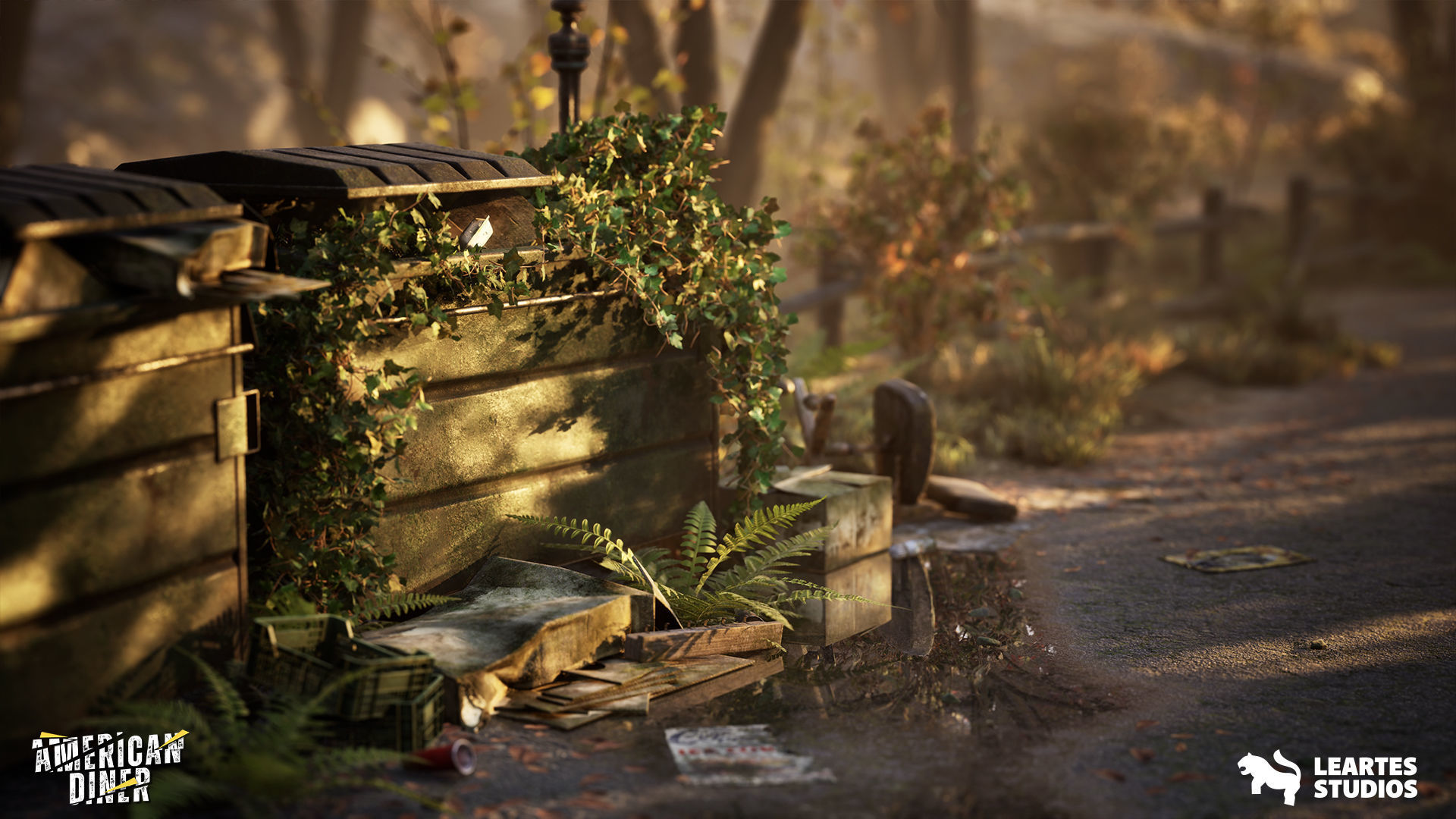 Post Apocalyptic American Diner Environment Low-poly 3D model_6