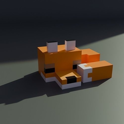 Fox Minecraft Low-poly 3D model