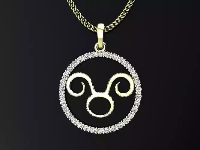 Pendant zodiac sign Taurus for 3d print 3D print model