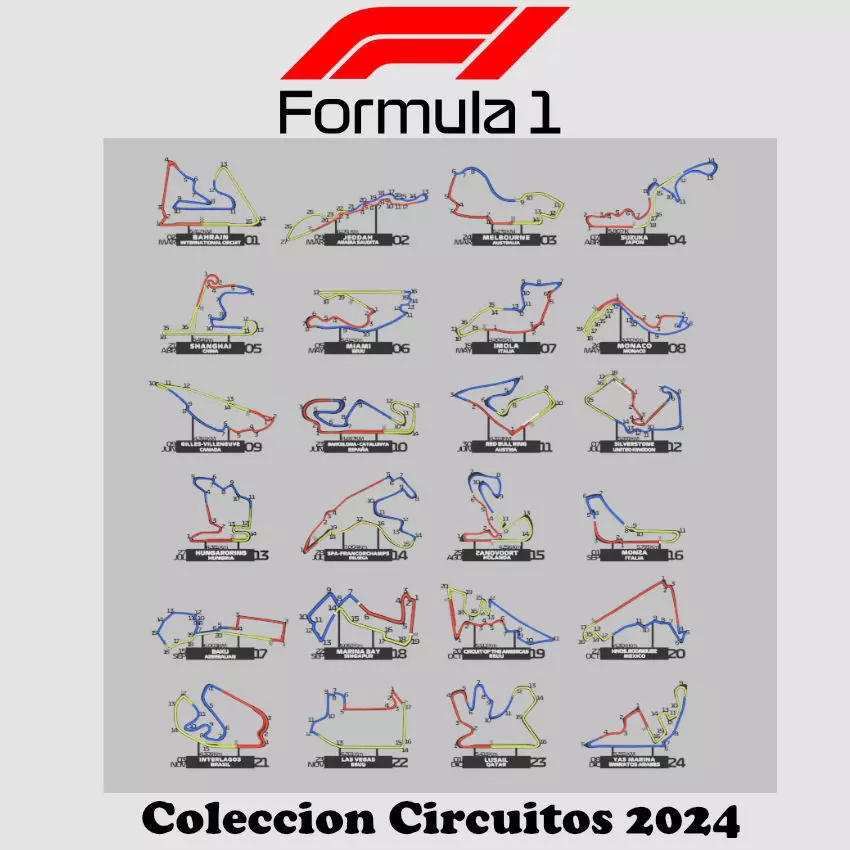 FORMULA 1 CIRCUITOS TEMPORADA 2024 3D print model_0