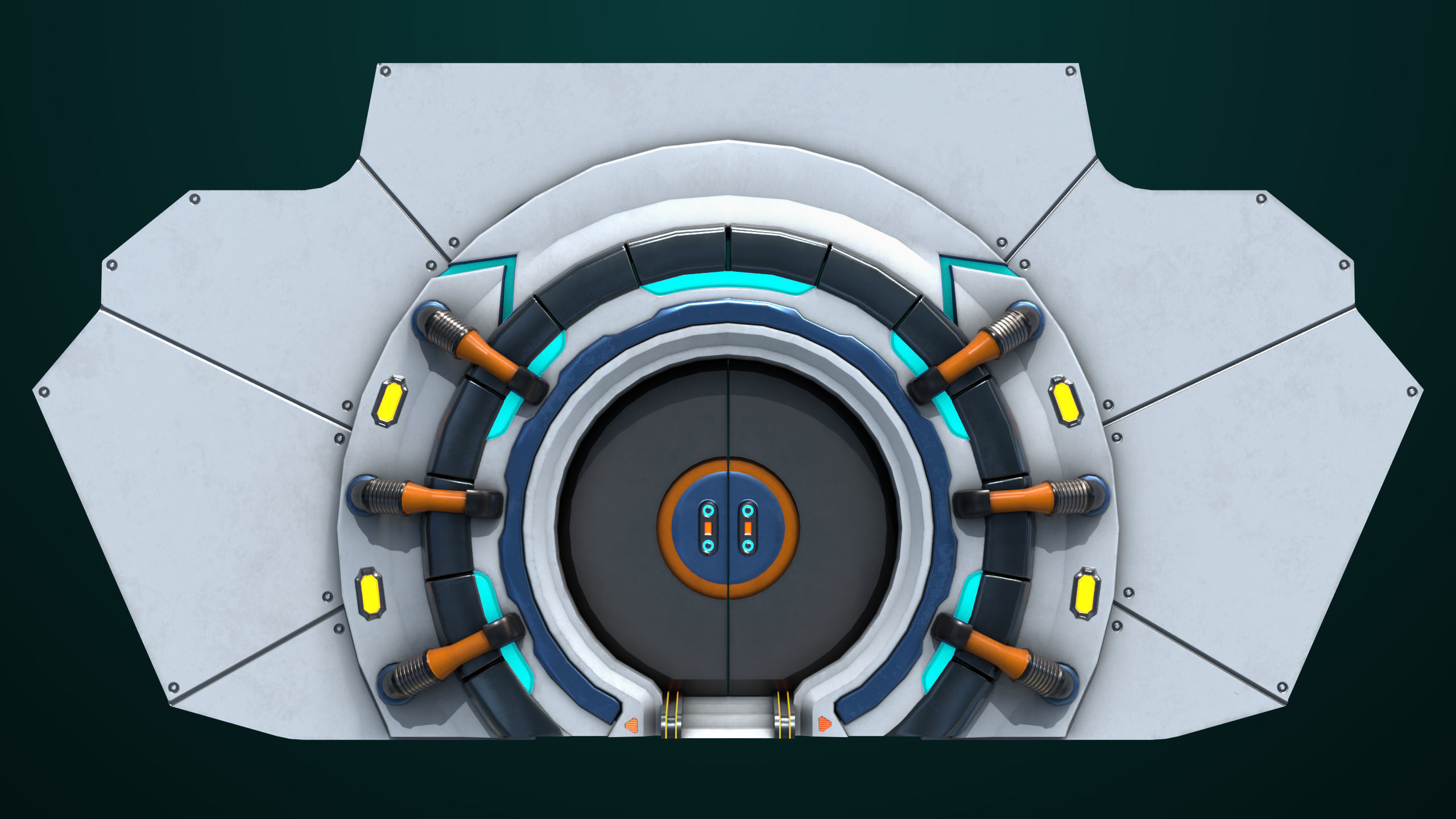 Sci Fi Door 03 All PBR Unity UE Textures Included Low-poly 3D model_1