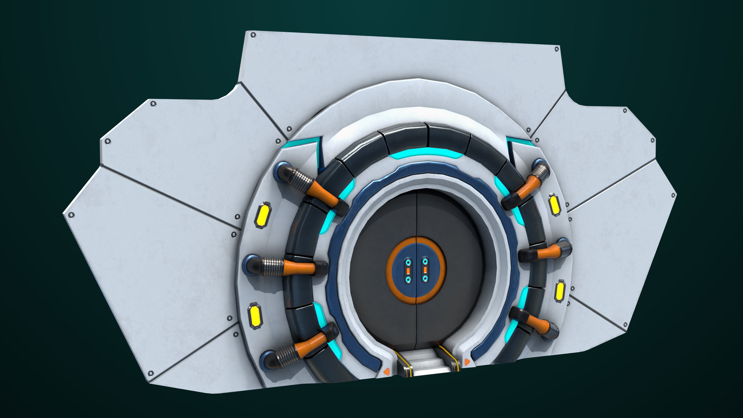 Sci Fi Door 03 All PBR Unity UE Textures Included Low-poly 3D model_3