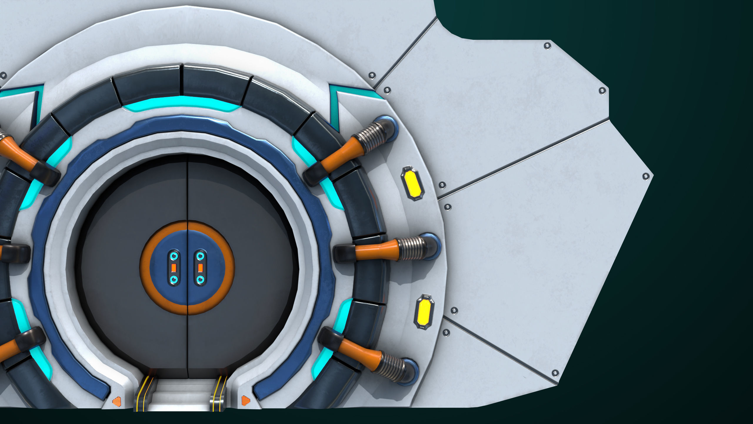 Sci Fi Door 03 All PBR Unity UE Textures Included Low-poly 3D model_12