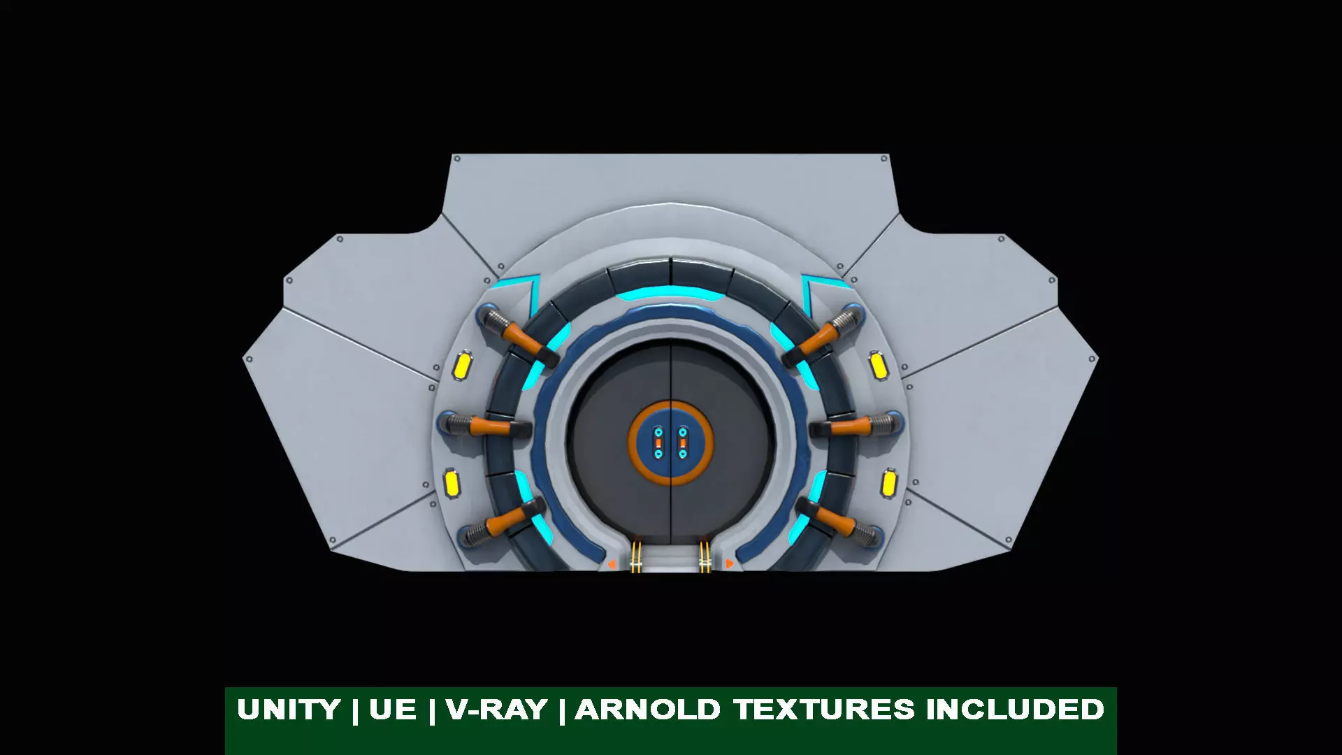 Sci Fi Door 03 All PBR Unity UE Textures Included Low-poly 3D model_0