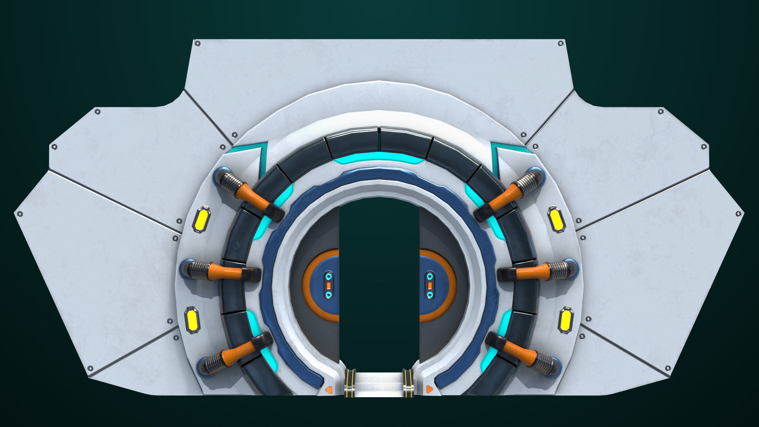 Sci Fi Door 03 All PBR Unity UE Textures Included Low-poly 3D model_4