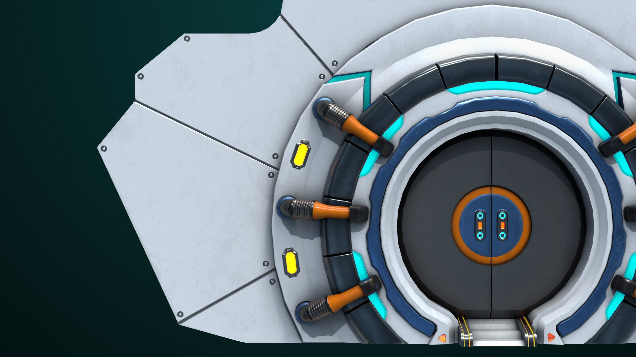 Sci Fi Door 03 All PBR Unity UE Textures Included Low-poly 3D model_10