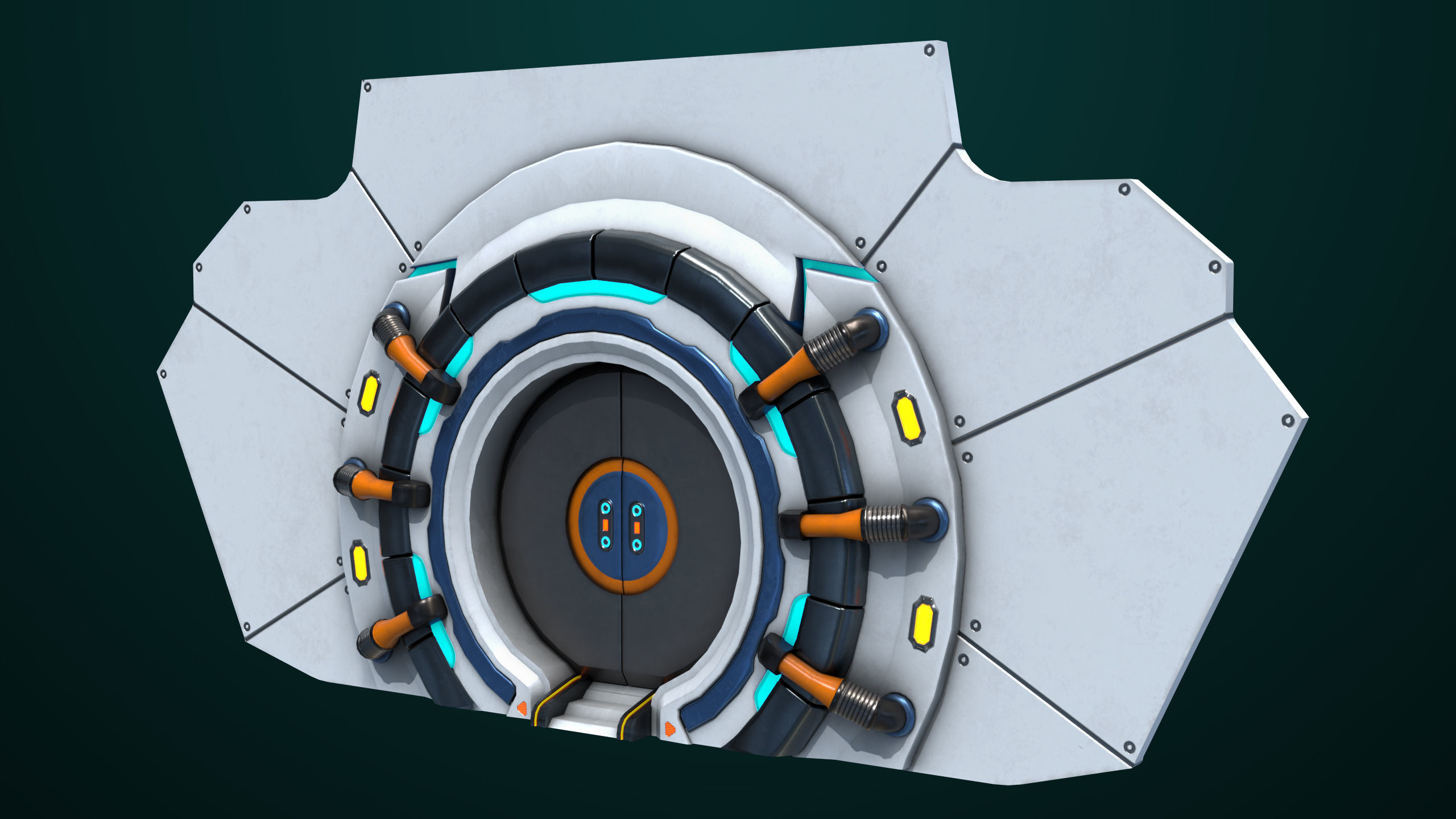 Sci Fi Door 03 All PBR Unity UE Textures Included Low-poly 3D model_6