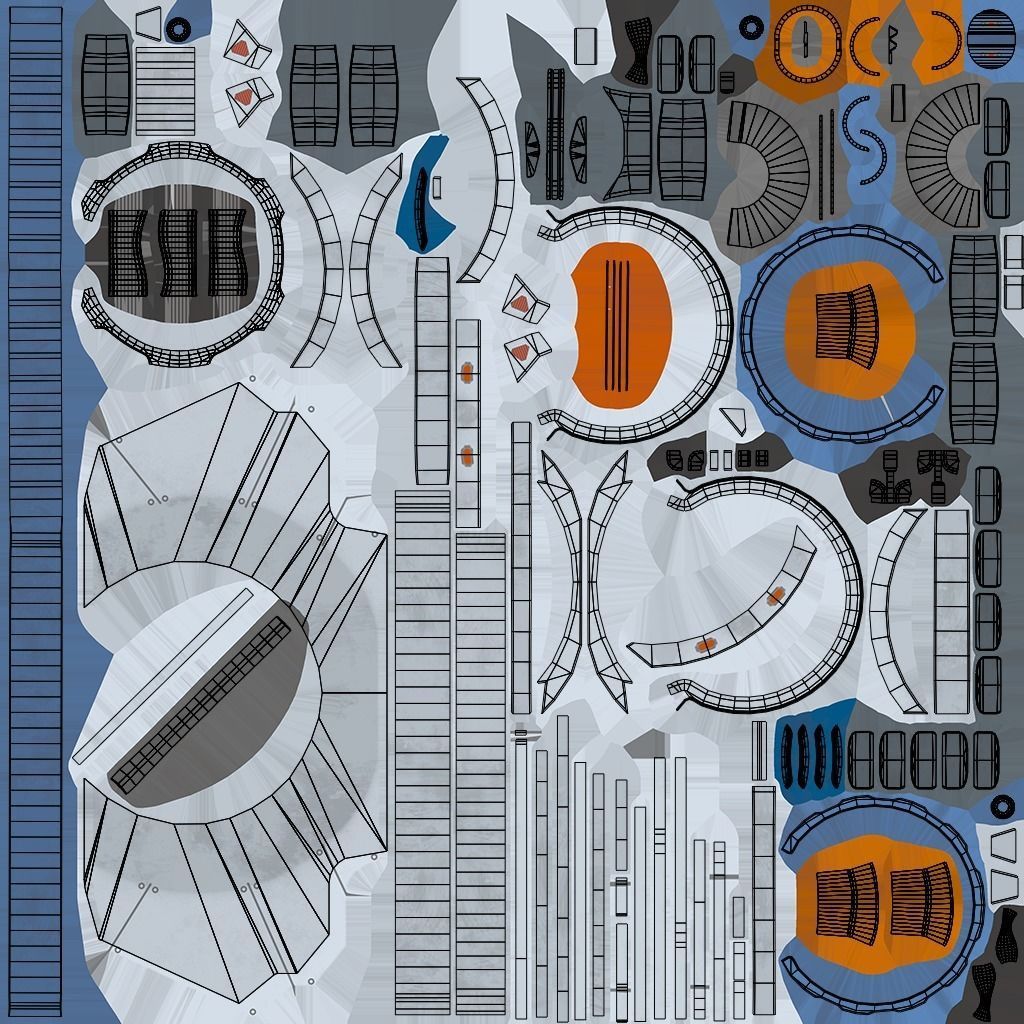 Sci Fi Door 03 All PBR Unity UE Textures Included Low-poly 3D model_35