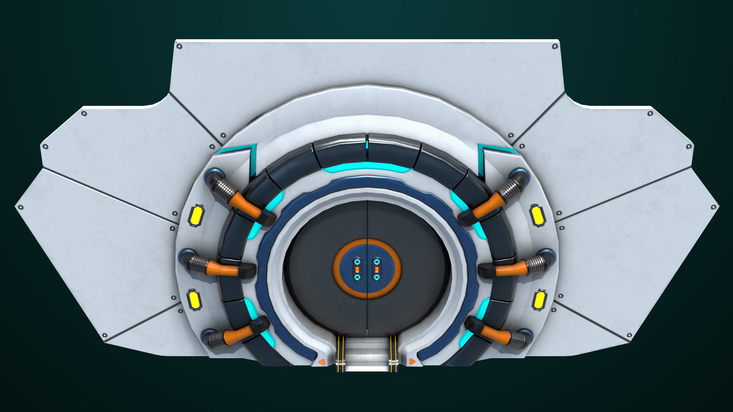 Sci Fi Door 03 All PBR Unity UE Textures Included Low-poly 3D model_8