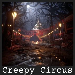 Creepy Circus 55 Assets Low-poly 3D model_11