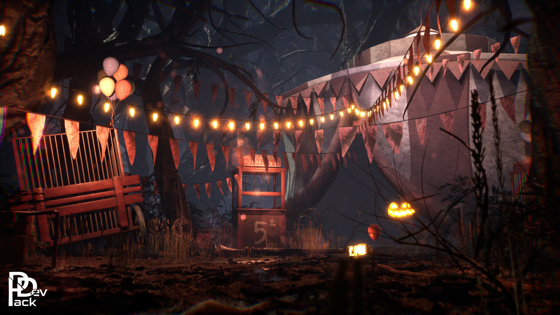 Creepy Circus 55 Assets Low-poly 3D model_4